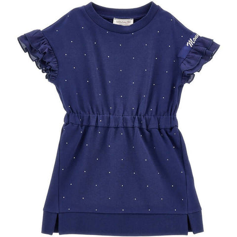 Monnalisa Girls Blue Spotted Dress