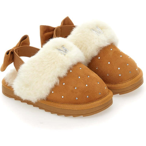 Monnalisa Girls Brown Fluffy Shoes