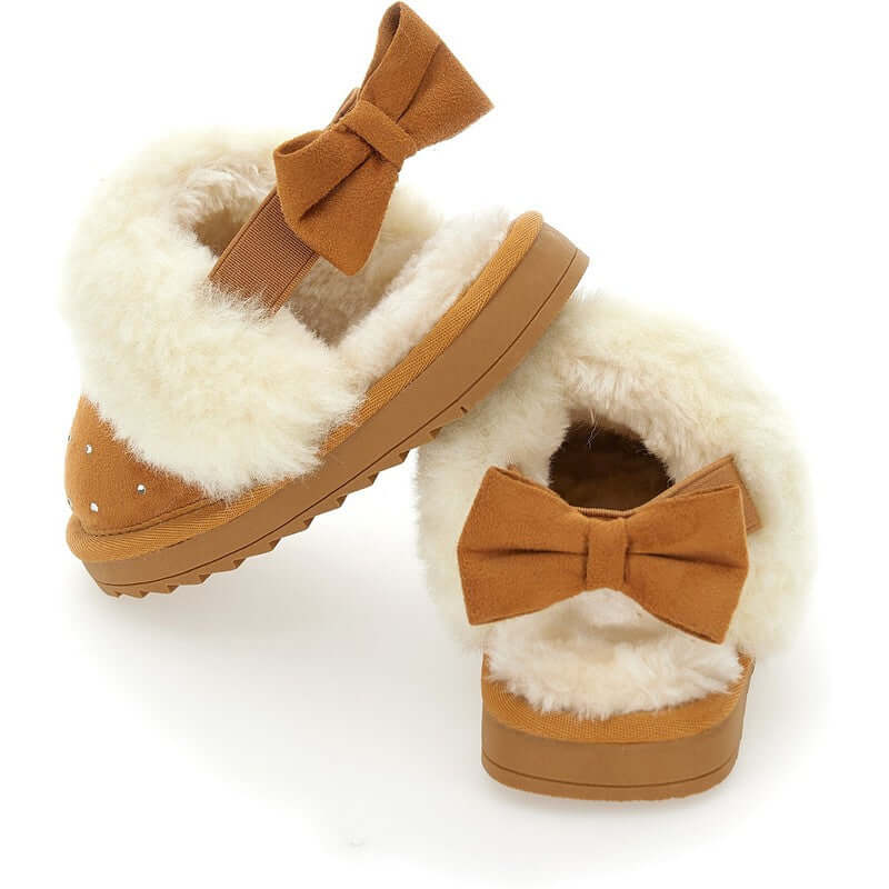 Monnalisa Girls Brown Fluffy Shoes