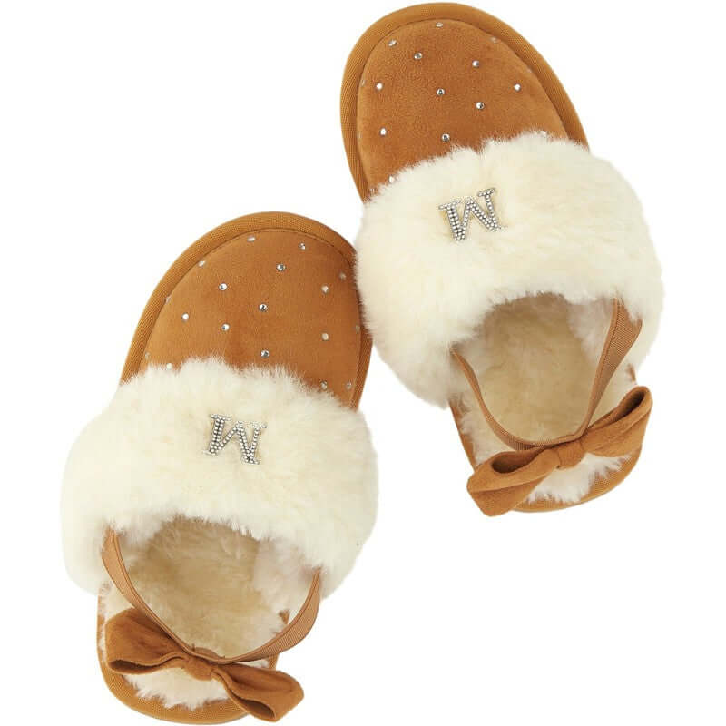 Monnalisa Girls Brown Fluffy Shoes