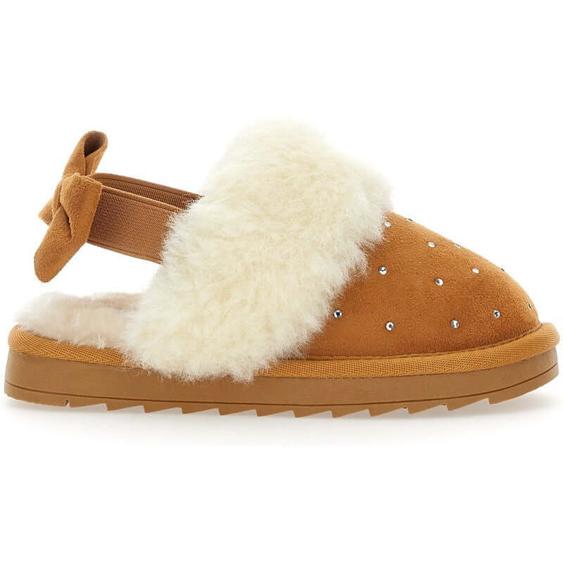 Monnalisa Girls Brown Fluffy Shoes