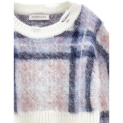 Monnalisa Girls Checked Wool Sweater