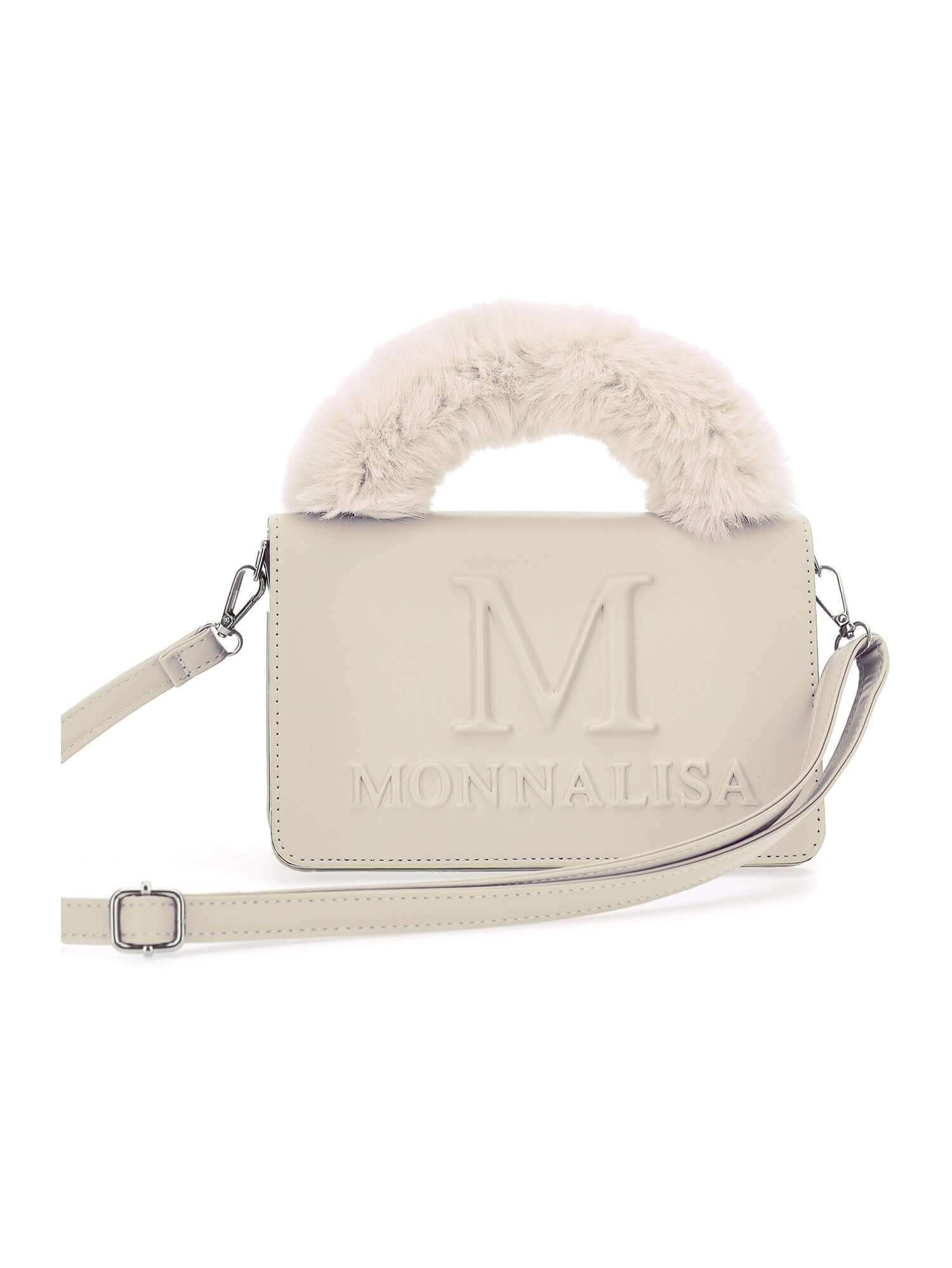 Monnalisa Girls Cream Faux Fur Bag