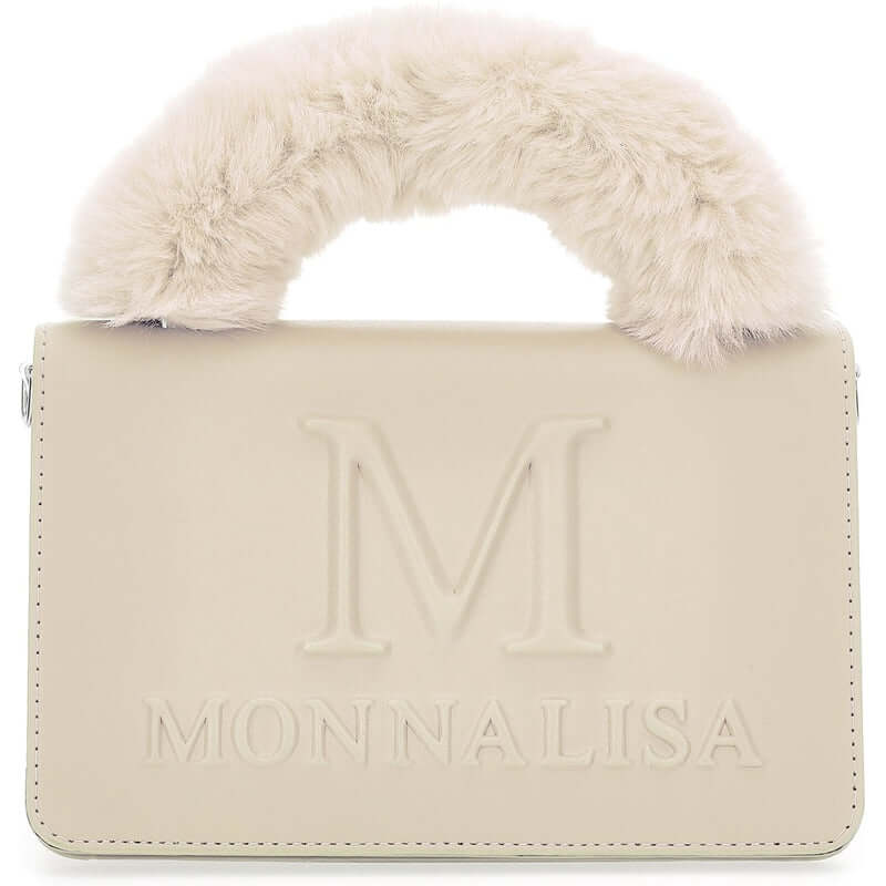 Monnalisa Girls Cream Faux Fur Bag