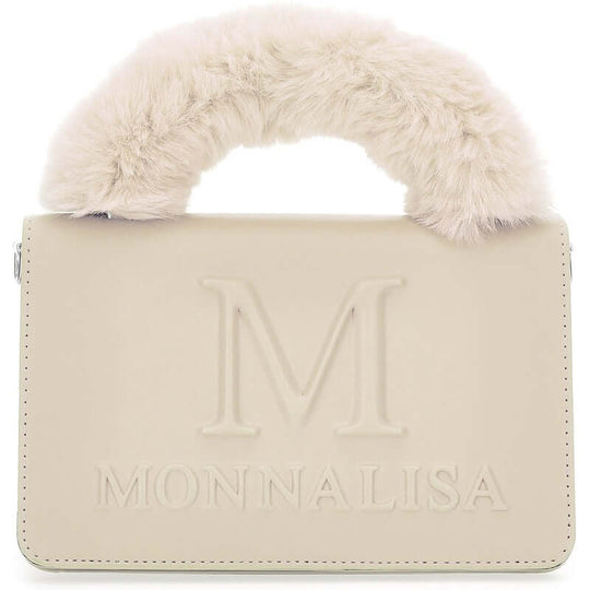 Girls Cream Faux Fur Bag