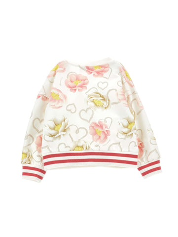 Monnalisa Girls Cream Floral Sweater