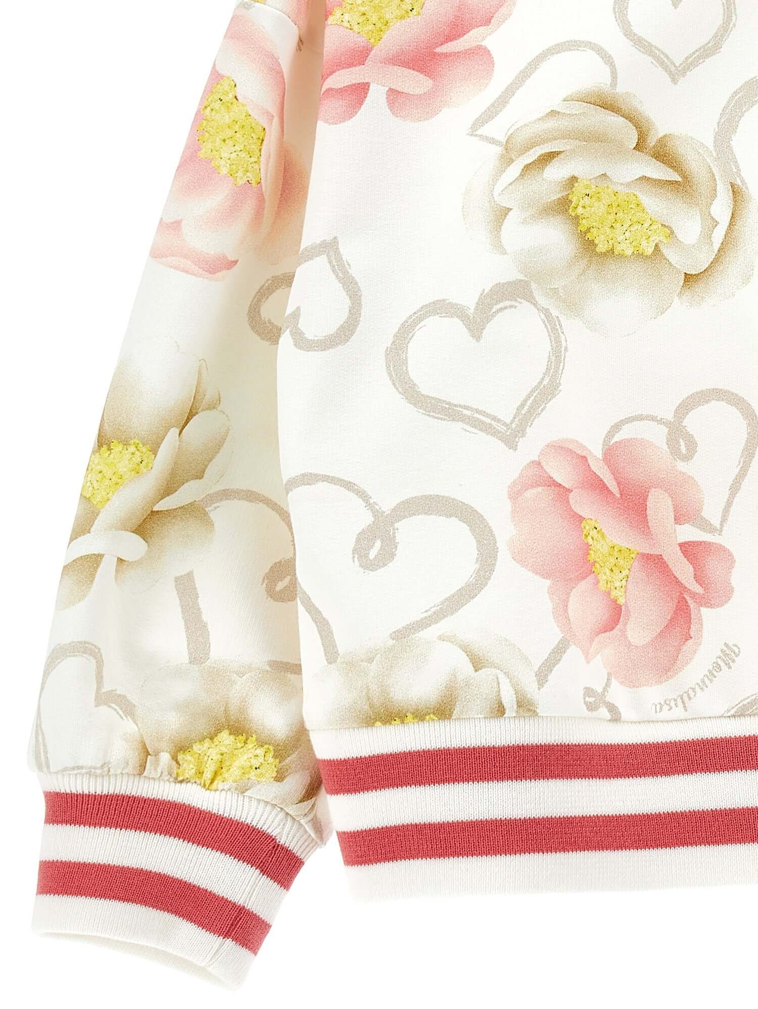 Monnalisa Girls Cream Floral Sweater