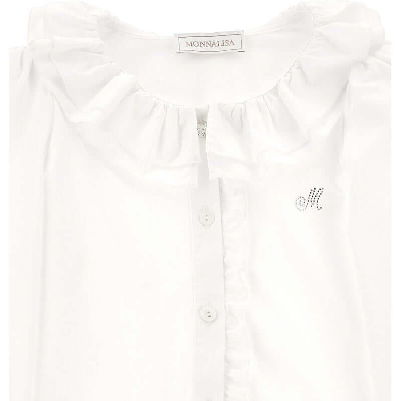 Monnalisa Girls Cream Frill Shirt