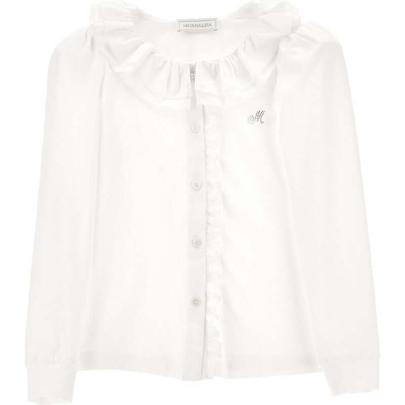 Monnalisa Girls Cream Frill Shirt