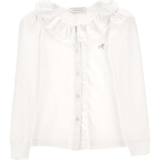 Girls Cream Frill Shirt