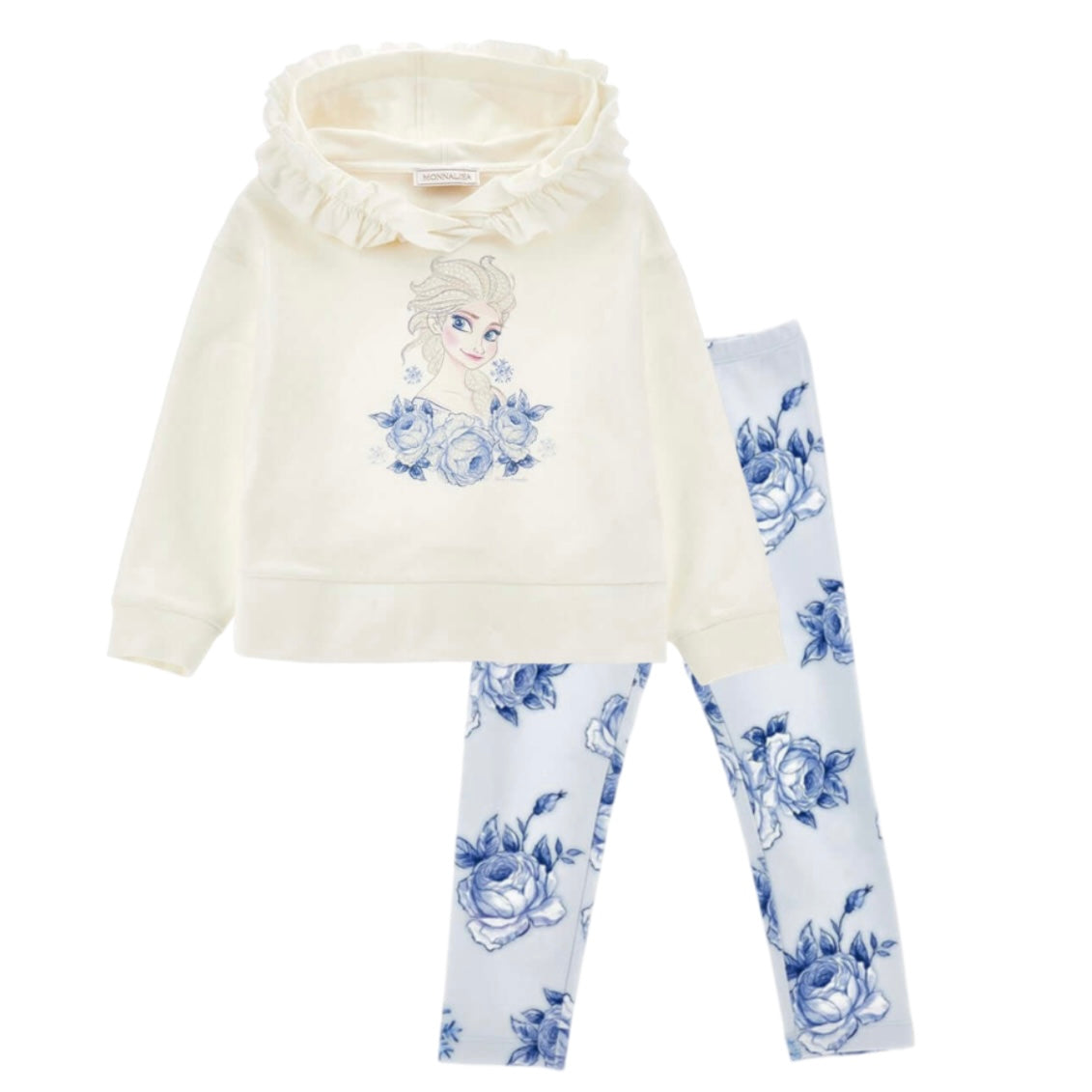 Monnalisa Girls Cream Frozen Legging Set