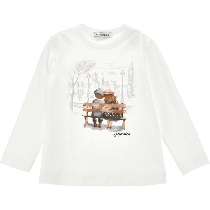 Monnalisa Girls Cream Lady & The Tramp T-shirt