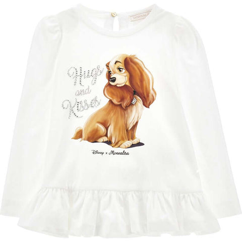 Monnalisa Girls Cream Lady & Tramp Legging Set