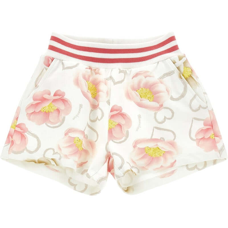 Monnalisa Girls Cream Rose Shorts