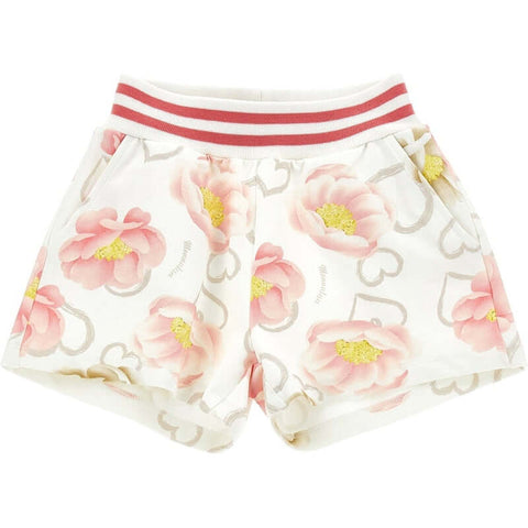 Monnalisa Girls Cream Rose Shorts