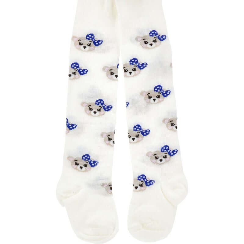 Monnalisa Girls Cream Teddy Bear Tights