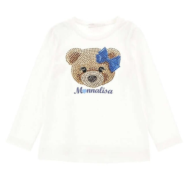 Monnalisa Girls Cream Teddy T-Shirt