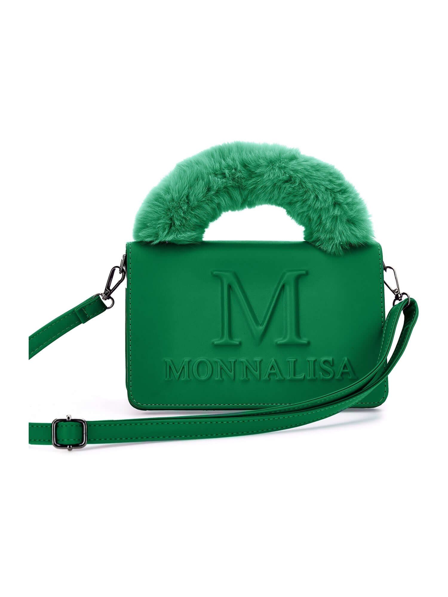 Monnalisa Girls Green Faux Fur Bag
