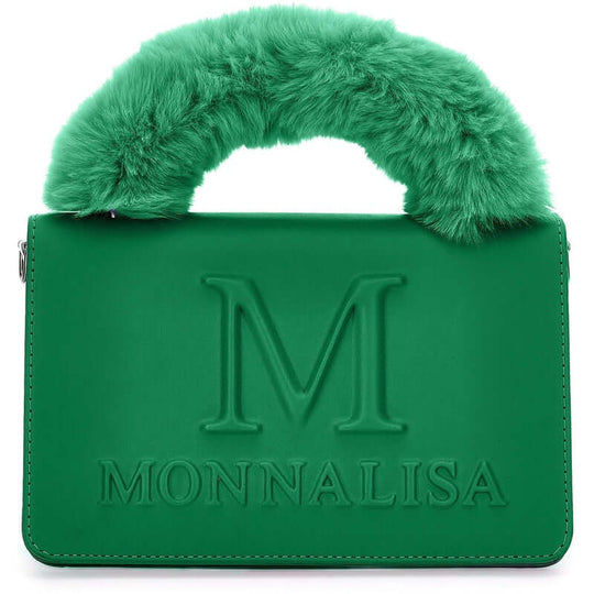 Girls Green Faux Fur Bag
