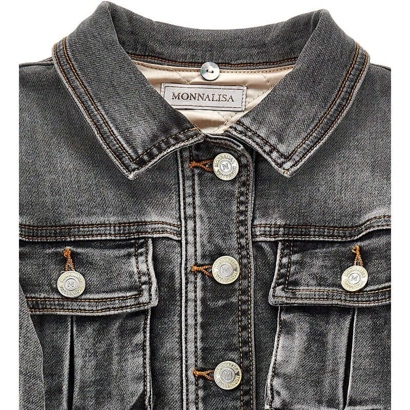 Monnalisa Girls Grey Denim Jacket