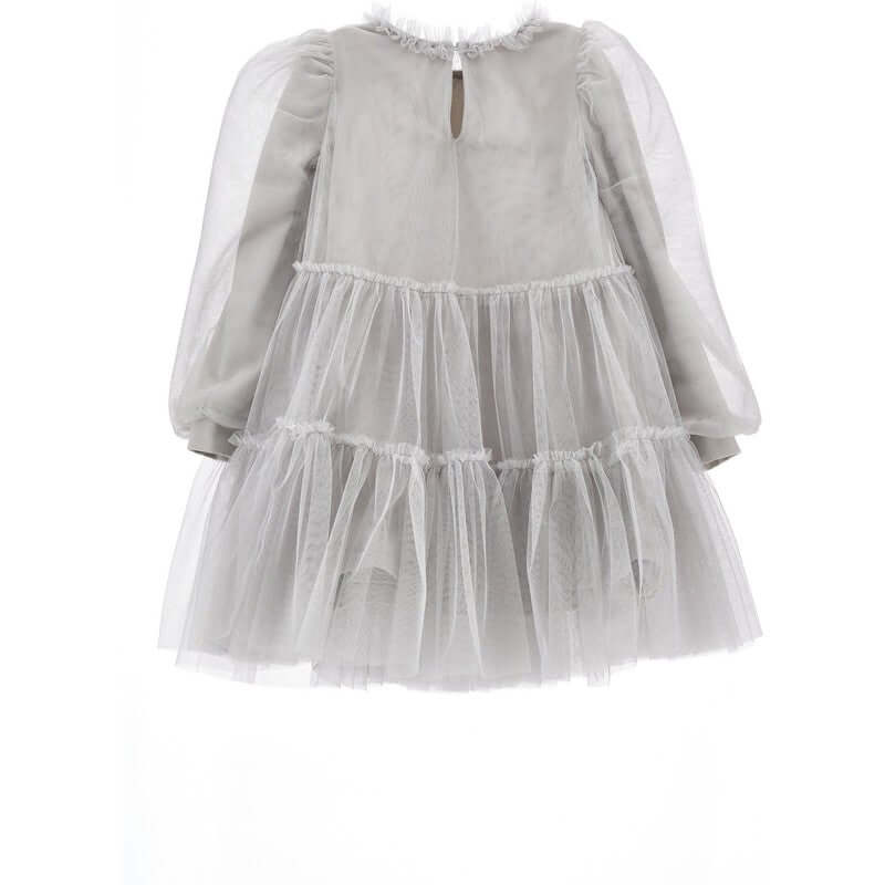 Monnalisa Girls Grey Tulle Dress