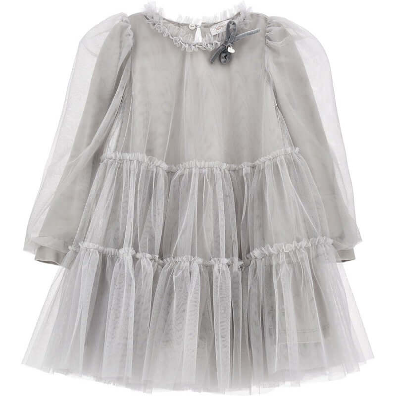 Monnalisa Girls Grey Tulle Dress