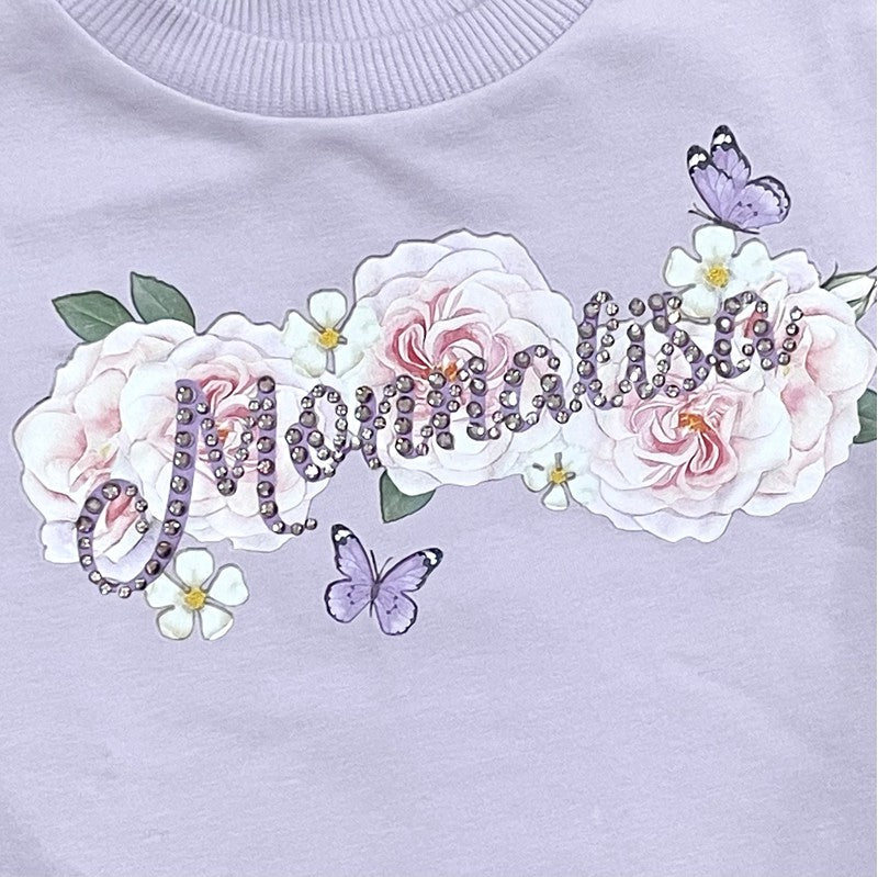 Monnalisa Girls Lilac Floral Tracksuit