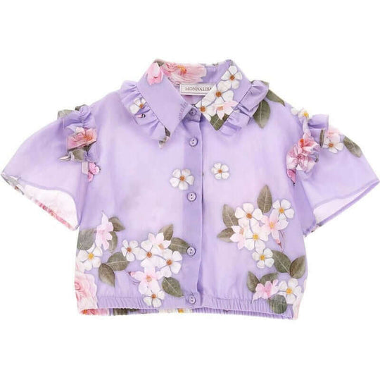 Girls Lilac Rapunzel Floral Shirt