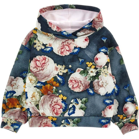 Monnalisa Girls Navy Floral Hoodie