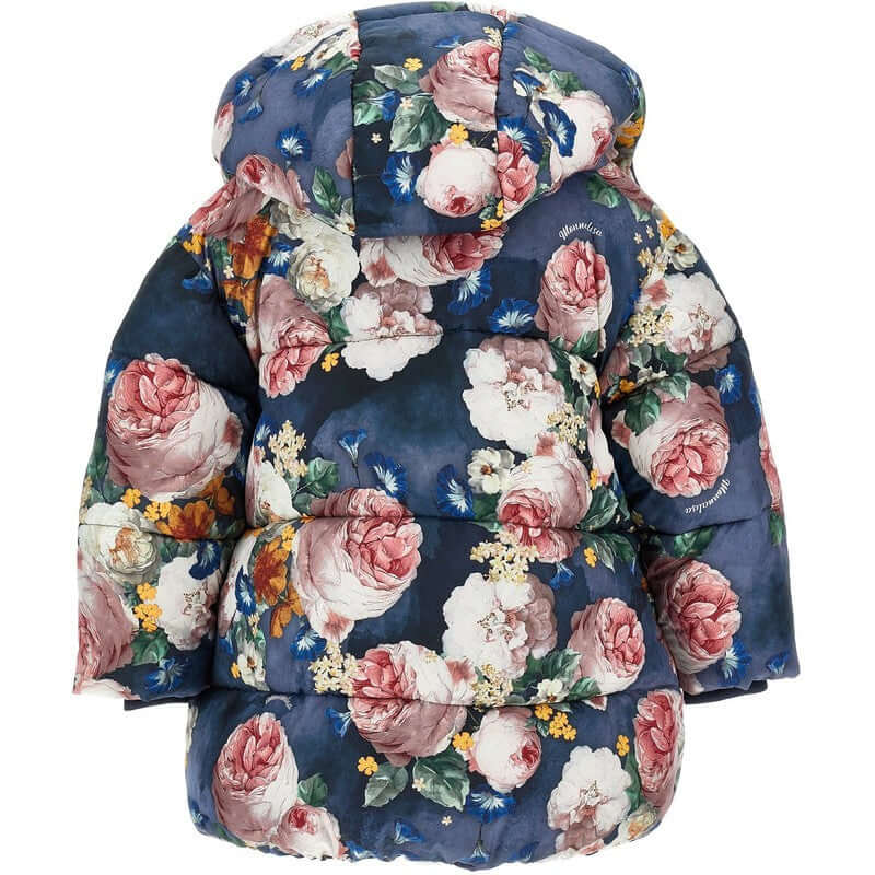 Monnalisa Girls Navy Rose Coat