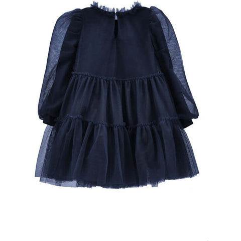 Monnalisa Girls Navy Tulle Dress