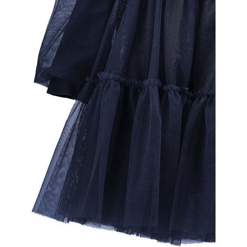 Monnalisa Girls Navy Tulle Dress