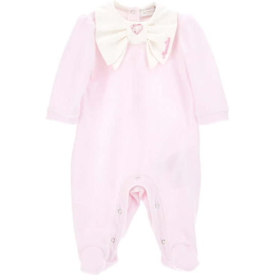 Girls Pink Bow Babygrow