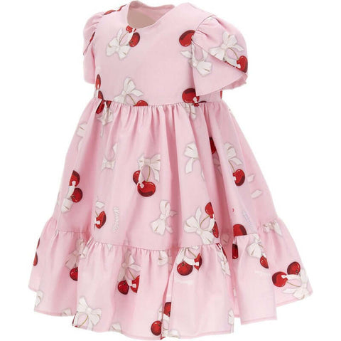 Monnalisa Girls Pink Cherry Dress