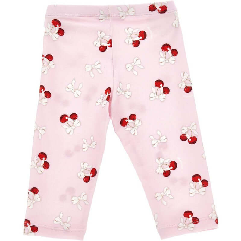 Monnalisa Girls Pink Cherry Leggings