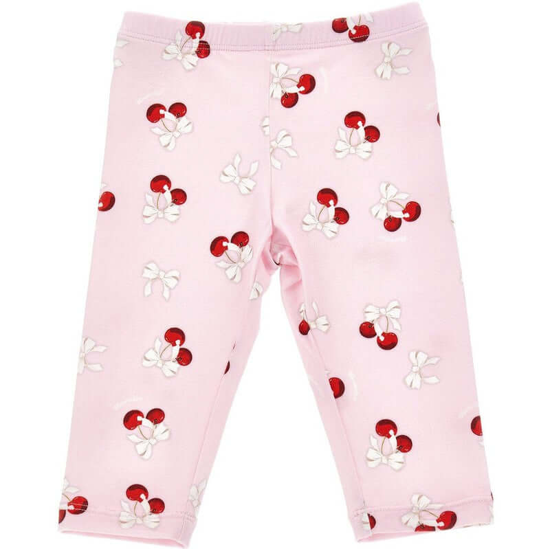 Monnalisa Girls Pink Cherry Leggings