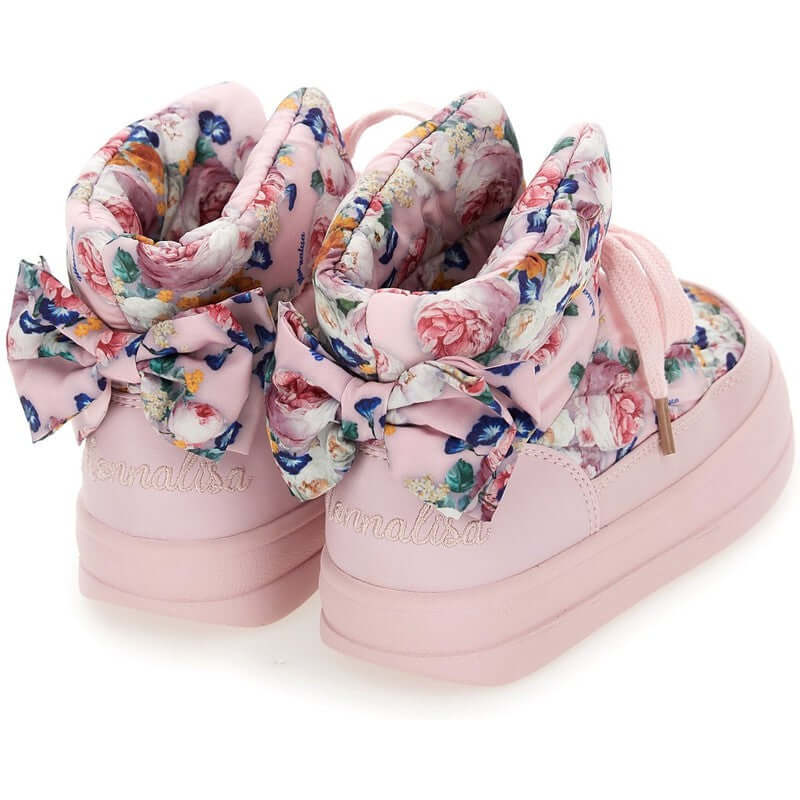 Monnalisa Girls Pink Floral Boots