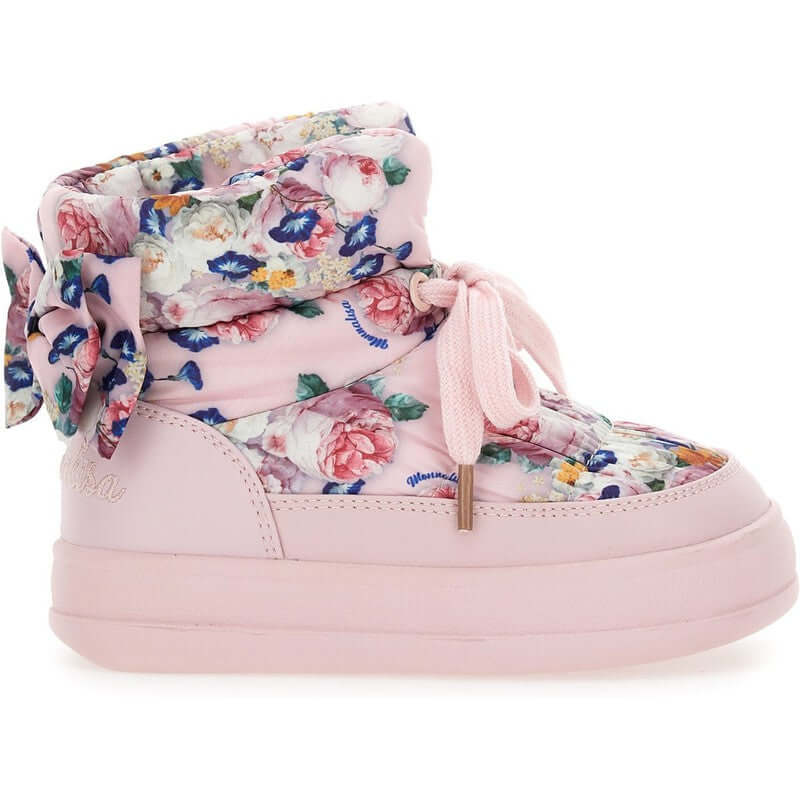 Monnalisa Girls Pink Floral Boots