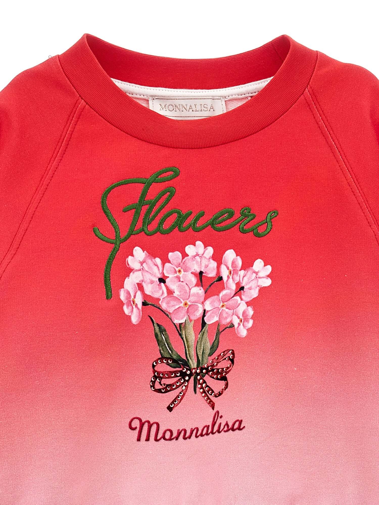 Monnalisa Girls Pink Floral Sweater