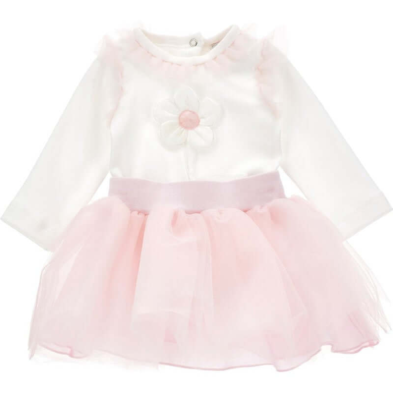 Monnalisa Girls Pink Flower Skirt Set