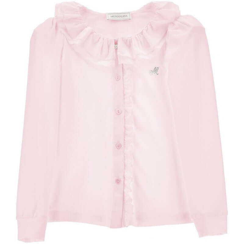 Monnalisa Girls Pink Frill Shirt