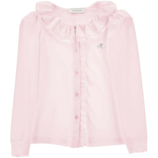 Girls Pink Frill Shirt