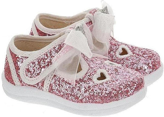 Girls Pink Glitter Shoes