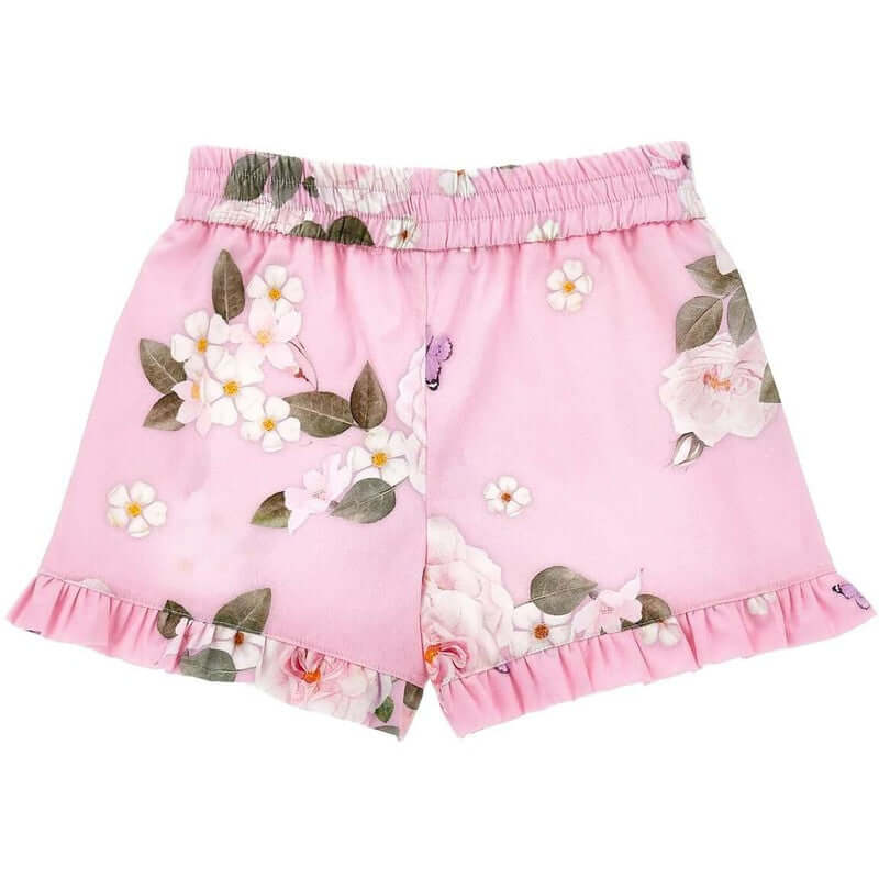 Monnalisa Girls Pink Rapunzel Floral Shorts