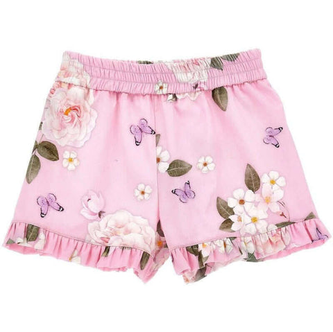 Monnalisa Girls Pink Rapunzel Floral Shorts