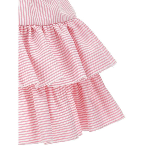 Monnalisa Girls Pink Striped Ruffle Skirt