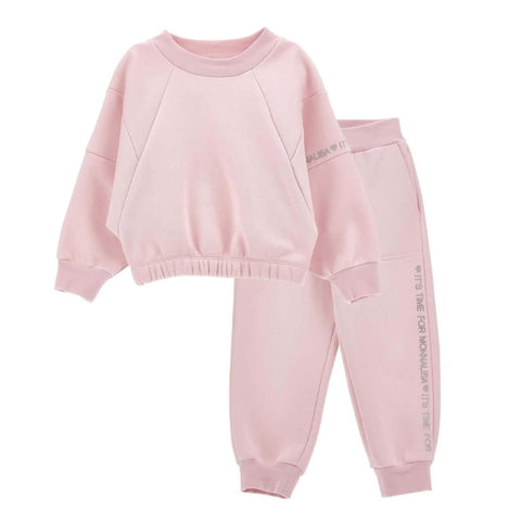 Monnalisa Girls Pink Sweatshirt & Joggers