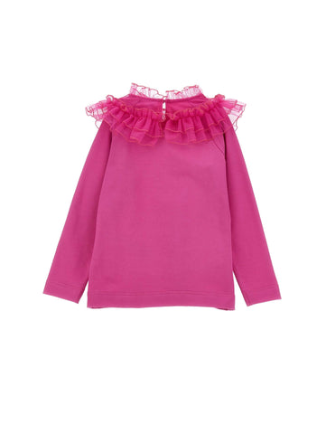 Monnalisa Girls Pink Tulle T-Shirt