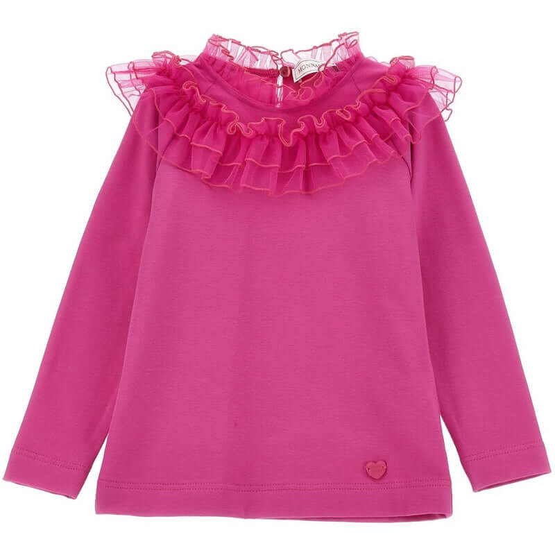 Monnalisa Girls Pink Tulle T-Shirt