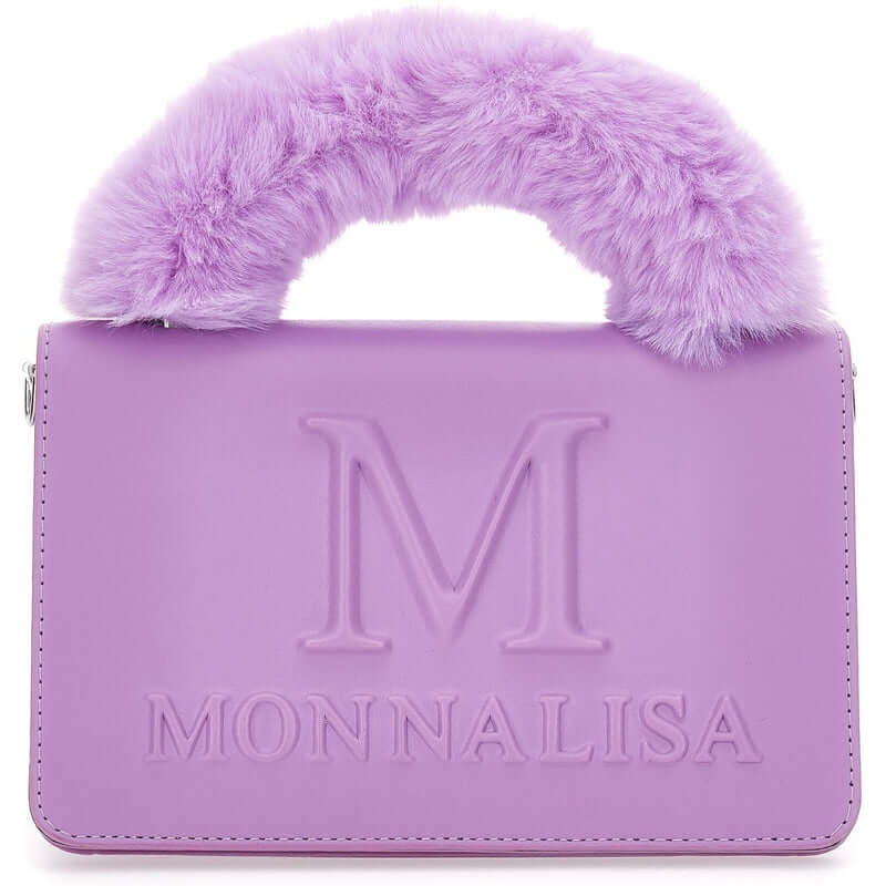 Monnalisa Girls Purple Faux Fur Bag